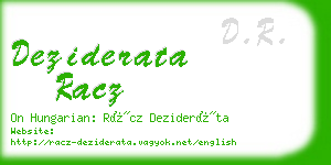 deziderata racz business card